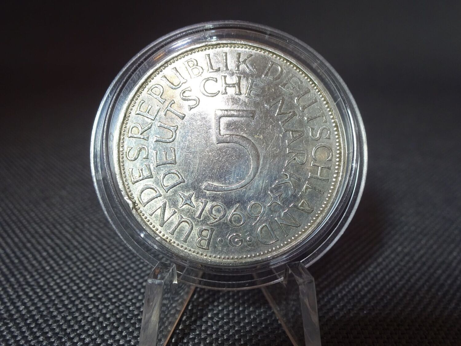 Silbermünze Deutschland 1969 G 5 Mark Karlsruhe Silberadler Heiermann