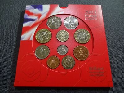 Kursmünzensatz KMS Set England 2003 1 Penny - 2 Pounds DNA Helix Blister