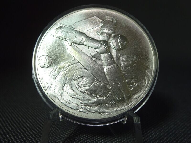 Silbermedaille 1971 Sputnik NASA Raumfahrt Raumstation Umkreist Erde Silbermedaille 1971 Sputnik NASA Raumfahrt Raumstation Umkreist Erde