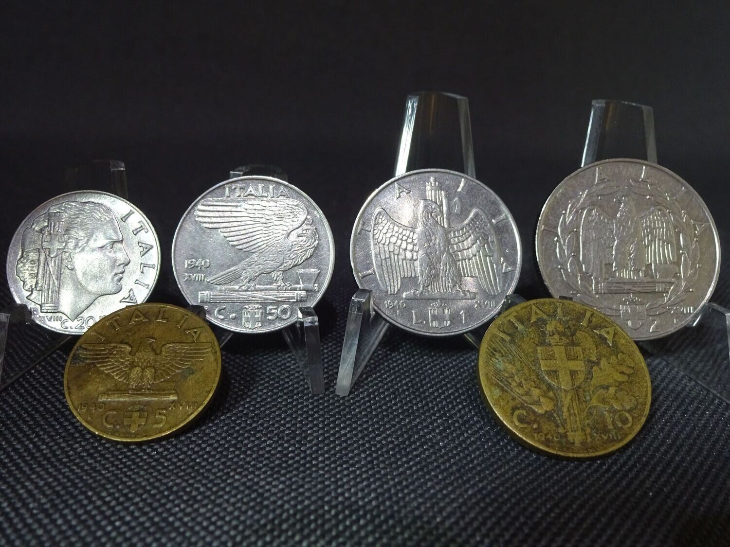 Kursmünzensatz KMS Set Italien 1940 5 Centesimi - 2 Lire Vittorio III. Faschistenprägung Kursmünzensatz KMS Set Italien 1940 5 Centesimi - 2 Lire Vittorio III. Faschistenprägung