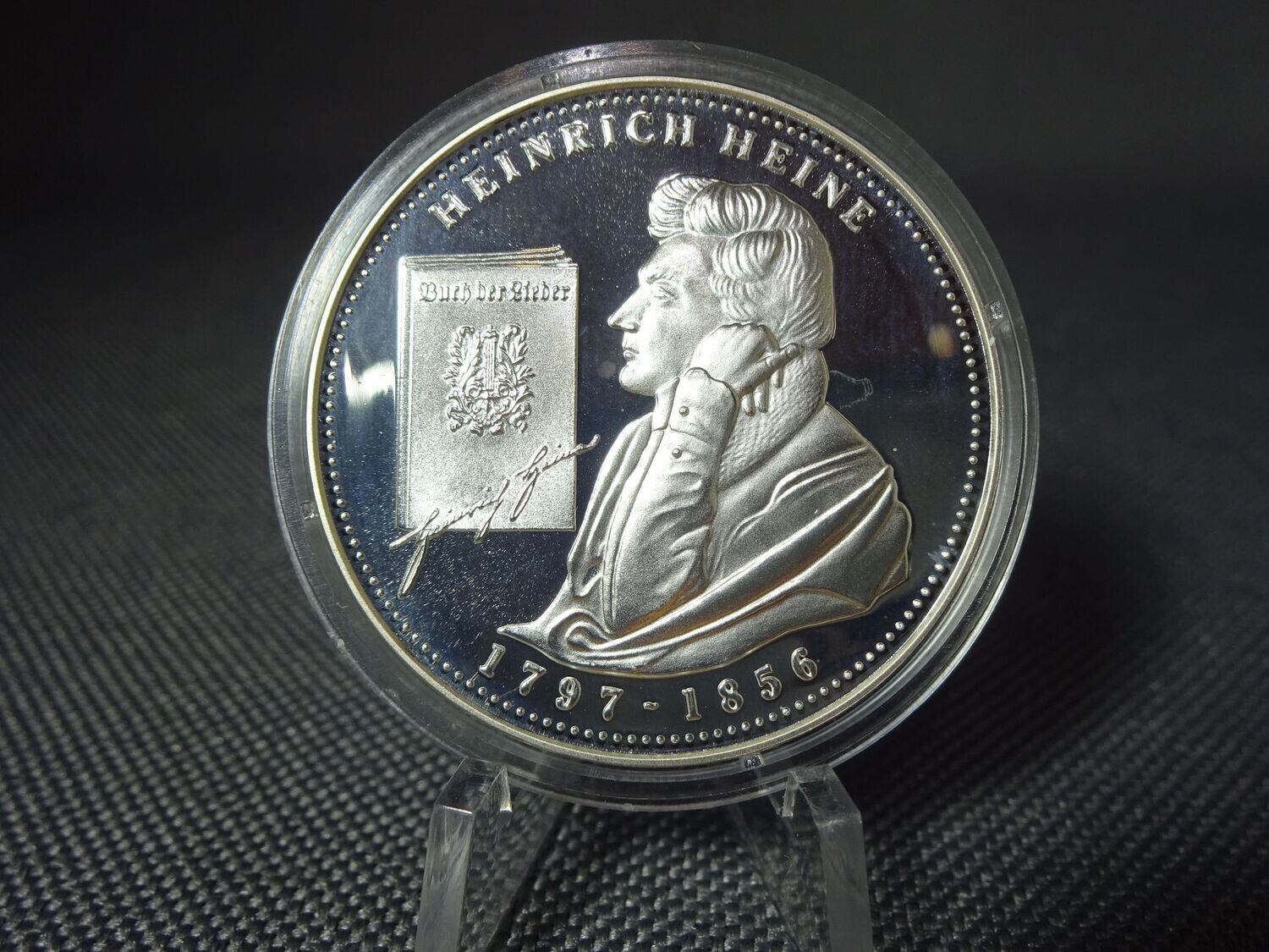 Silbermedaille Deutschland Heinrich Heine 1797 - 1856 Schriftsteller Silbermedaille Deutschland Heinrich Heine 1797 - 1856 Schriftsteller