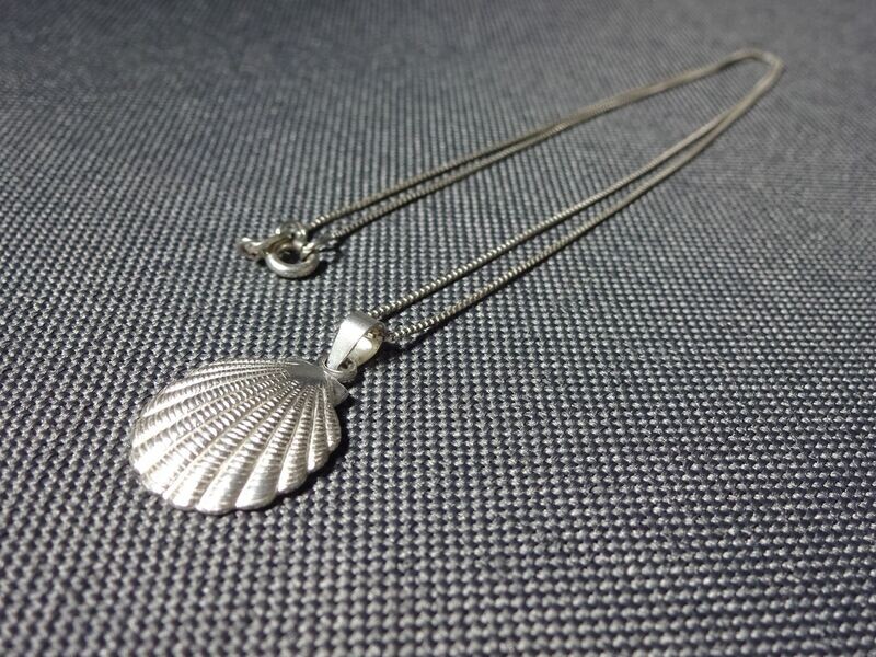 Silberkette Anhänger Muschel Halskette Venezianerkette 925-Silber