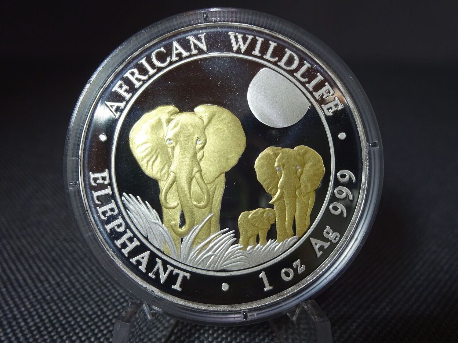 Silbermünze Somalia Elefant 2014 100 Shillings African Wildlife Gilded 1 Oz Unze