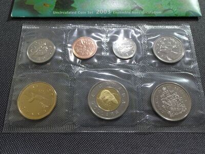 Kursmünzensatz KMS Set Kanada 2003 1 Cent - 2 Dollars Tierwelt