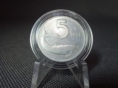 Münze Italien 1956 5 Lire Delfin Rarität SEHR SELTEN (3.)