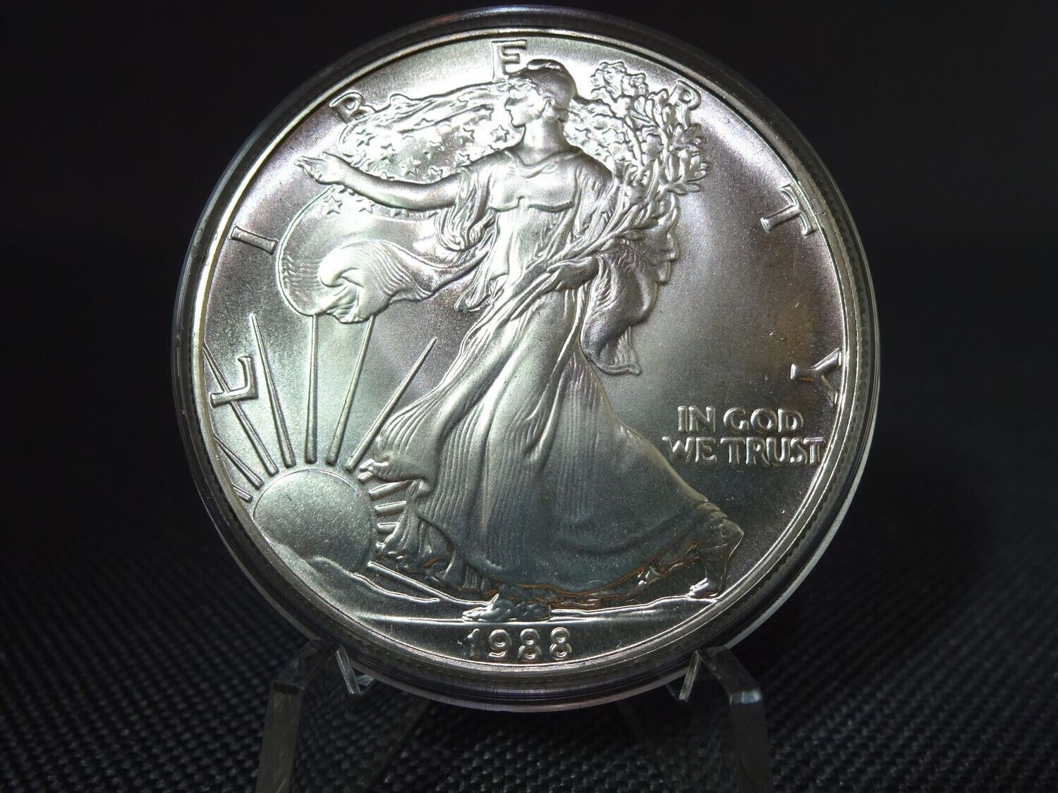Silbermünze USA 1988 1 Dollar American Silver Eagle Walking Liberty 1 Oz Unze