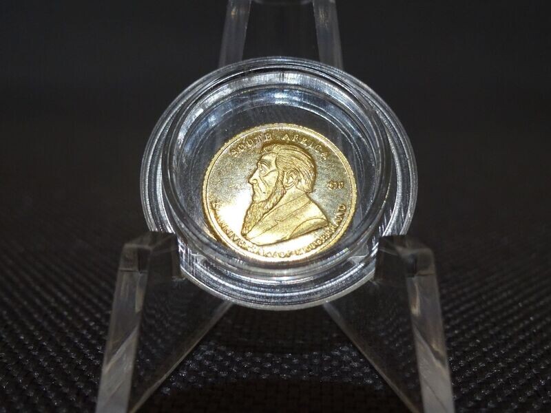 Goldmünze Liberia 2005 10 Dollars 25 Jahre Jubiläum Krügerrand Paul Kruger South Africa PP Proof 0,5 g 585