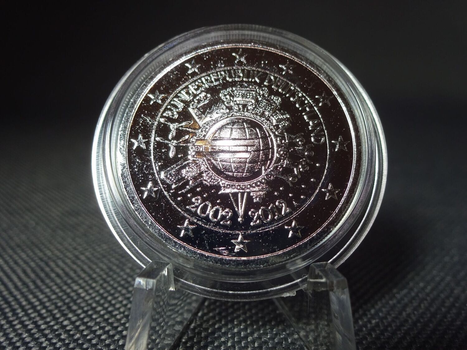 Münze Deutschland 2012 2 Euro 10 Jahre Euro Platin Veredelt Gedenkmünze