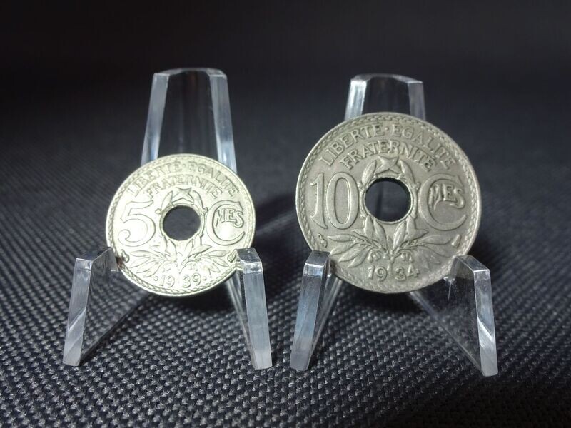 Münzen-Set Frankreich 1934 1939 5 10 Centimes Fraternite