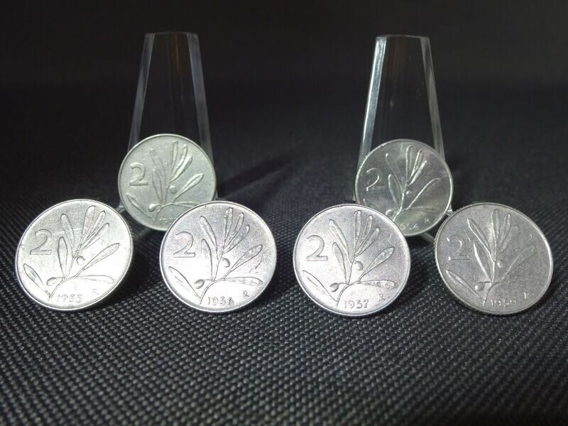 Münzen-Set Italien 1953 - 1959 2 Lire 6x Honigbiene ohne 1958