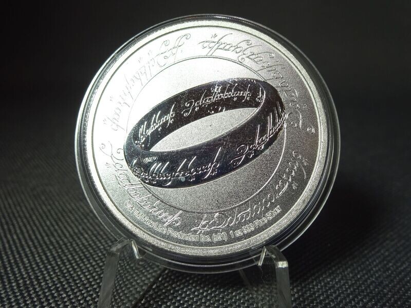 Silbermünze Niue 2021 2 Dollars Herr der Ringe Hobbit Ring 1 Oz Unze