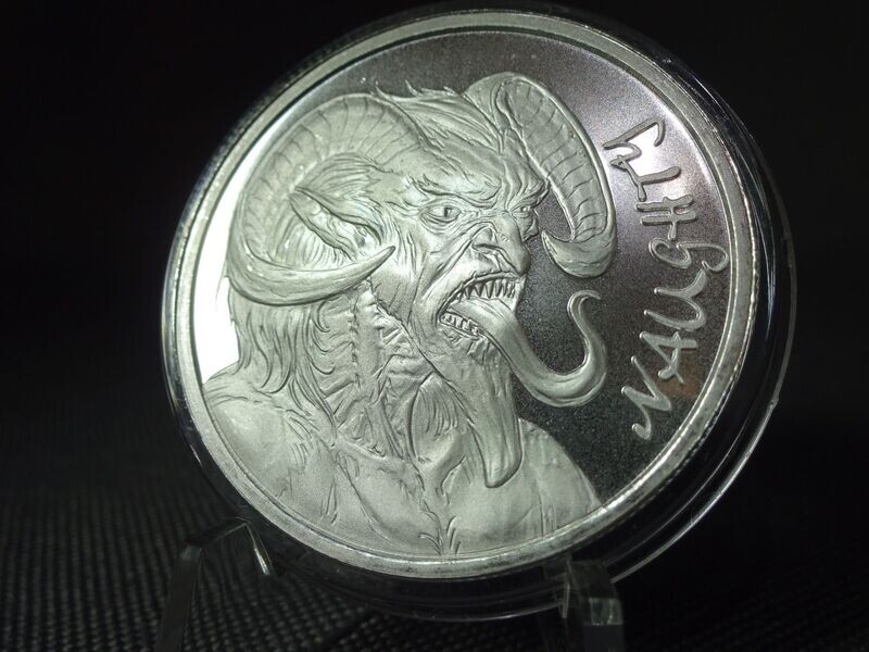 Silbermedaille USA Santa Satan Claus Teufel Nice Naughty Weihnachtsmann Weihnachten 1 Oz Unze