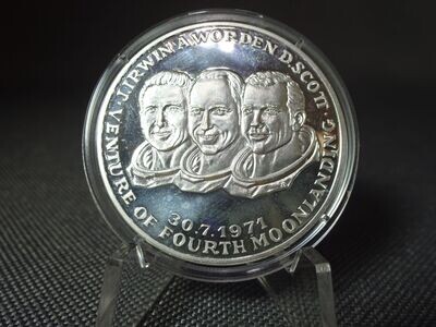 Silbermedaille 1971 NASA Apollo 15 Raumfahrt Astronaut Scott Worden Irwin Mondlandung PP Proof