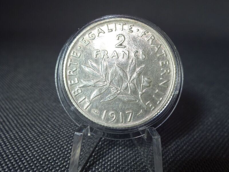 Silbermünze Frankreich 1917 2 Francs Franken