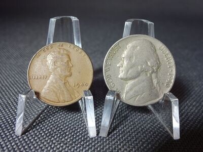 Münzen-Set USA 1940 1 & 5 Cents Lincoln Jefferson Liberty Münzen-Set USA 1940 1 & 5 Cents Lincoln Jefferson Liberty