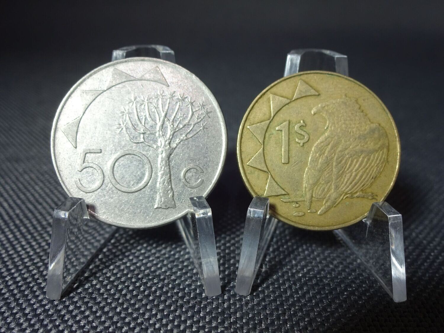 Münzen-Set Namibia 1993 1998 50 Cent 1 Dollar Baum Adler