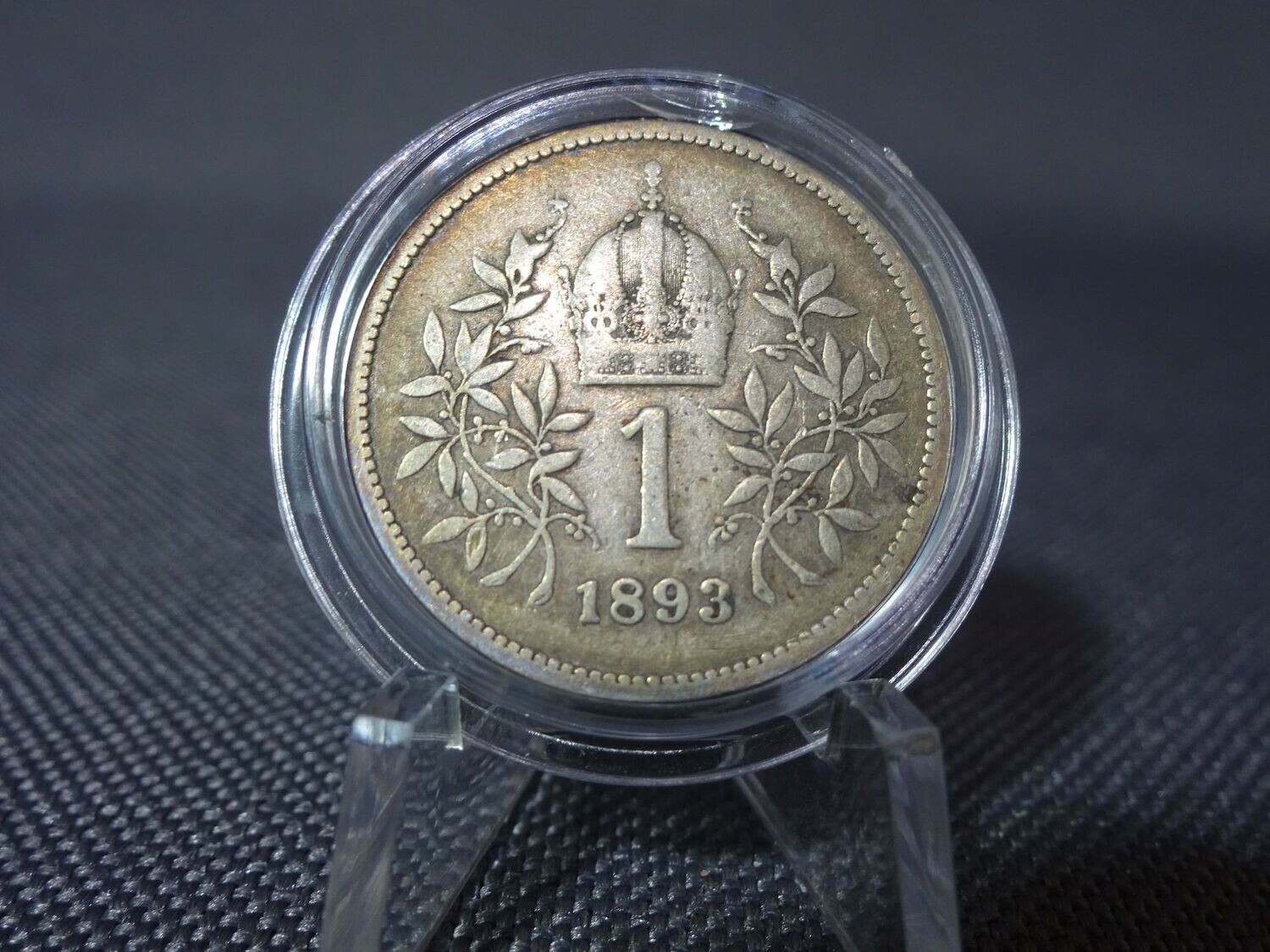 Silbermünze Österreich 1893 1 Krone Kaiser Franz Joseph KuK Patina