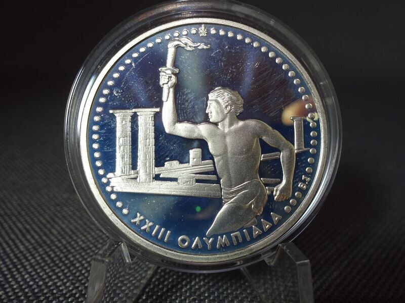 Silbermünze Griechenland 1984 500 Drachmen Olympische Spiele Fakel Läufer Olympia PP Proof Silbermünze Griechenland 1984 500 Drachmen Olympische Spiele Fakel Läufer Olympia PP Proof