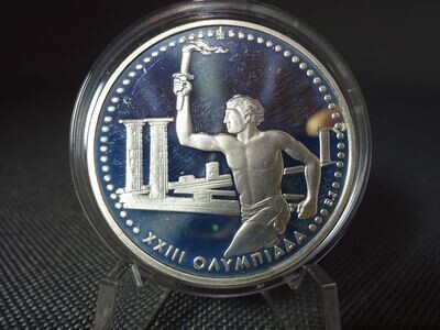 Silbermünze Griechenland 1984 500 Drachmen Olympische Spiele Fakel Läufer Olympia PP Proof Silbermünze Griechenland 1984 500 Drachmen Olympische Spiele Fakel Läufer Olympia PP Proof