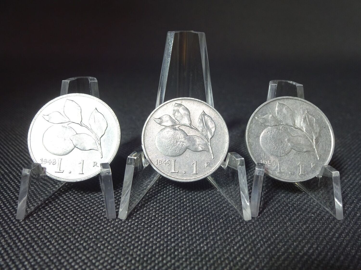 Münzen-Set Italien 1948 1949 1950 1 Lira Frucht