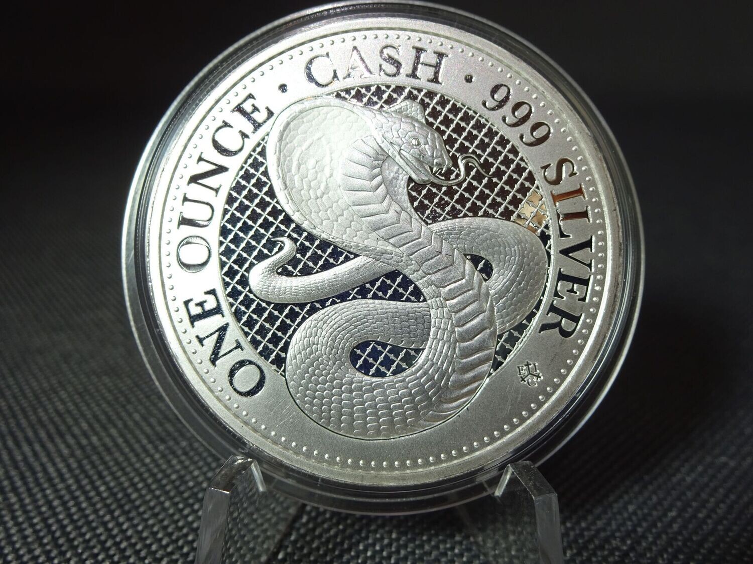 Silbermünze Sankt Helena 2022 1 Pound Pfund Kobra Cash India Wildlife Schlange 1 Oz Unze Silbermünze Sankt Helena 2022 1 Pound Pfund Kobra Cash India Wildlife Schlange 1 Oz Unze