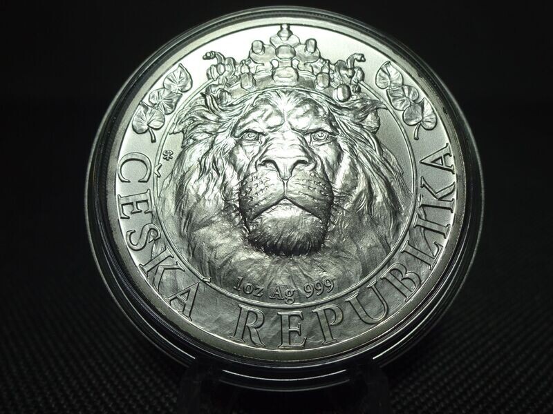 Silbermünze Niue 2022 2 Dollars Tschechischer Löwe 1 Oz Unze
