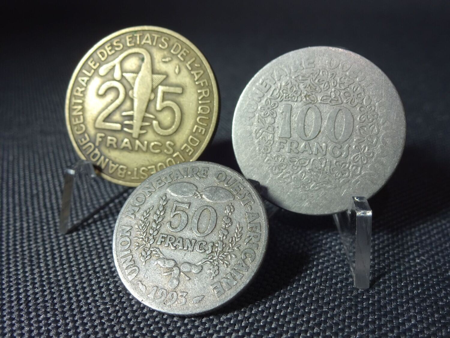 Münzen-Set Westafrika Währungsunion 1984 - 1993 25 50 & 100 Francs