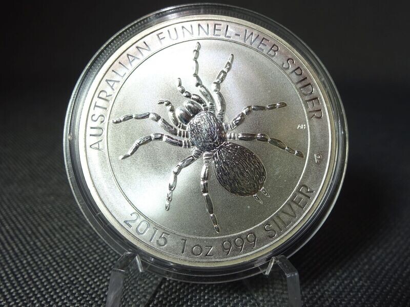 Silbermünze Australien 2015 1 Dollar Funnel-Web Spider Spinne 1 Oz Unze Silbermünze Australien 2015 1 Dollar Funnel-Web Spider Spinne 1 Oz Unze