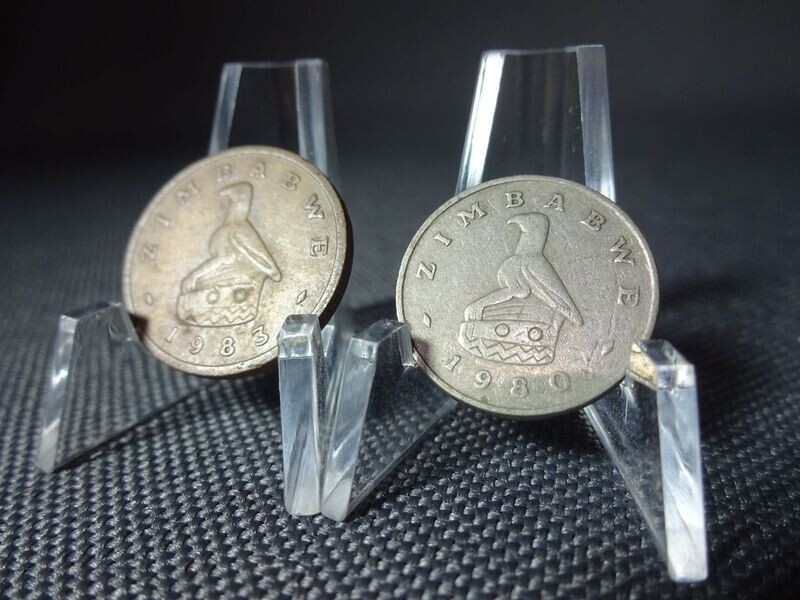 Münzen Set Simbabwe 1980 1983 1 & 5 Cent Hase Adler