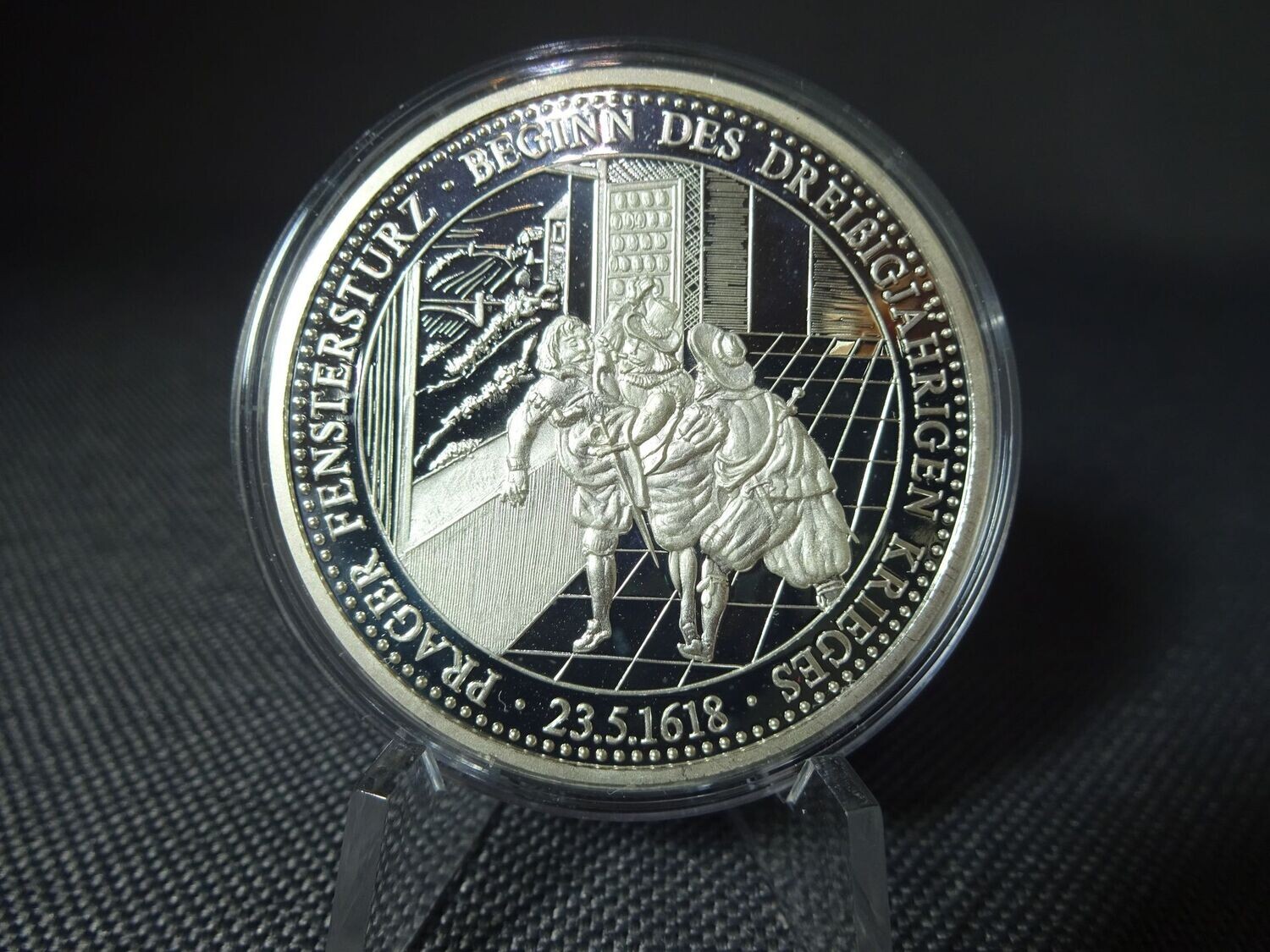 Silbermedaille Deutschland 1618 Prager Fenstersturz Höhepunkte Deutscher Geschichte PP Silbermedaille Deutschland 1618 Prager Fenstersturz Höhepunkte Deutscher Geschichte PP