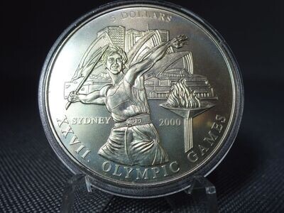 Münze Liberia 2000 5 Dollars XXVII. Olympic Games Olympia Sydney