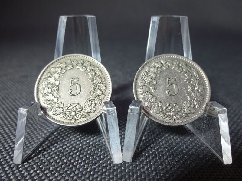 Münzen-Set Schweiz 1943 & 1946 5 Rappen Helvetia