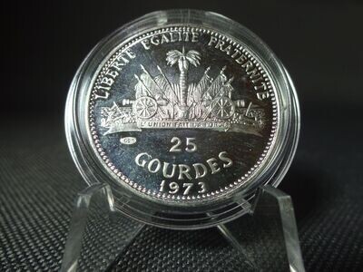 Silbermünze Haiti 1973 25 Gourdes FIFA Fussball WM 1974 PP Proof