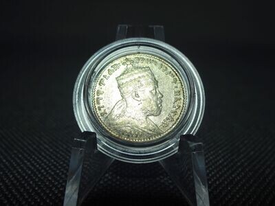 Silbermünze Äthiopien 1895 (1903) ፲፰፻፺፭ 1 Gersh 1/20 Birr Kaiser Menelik II. Löwe