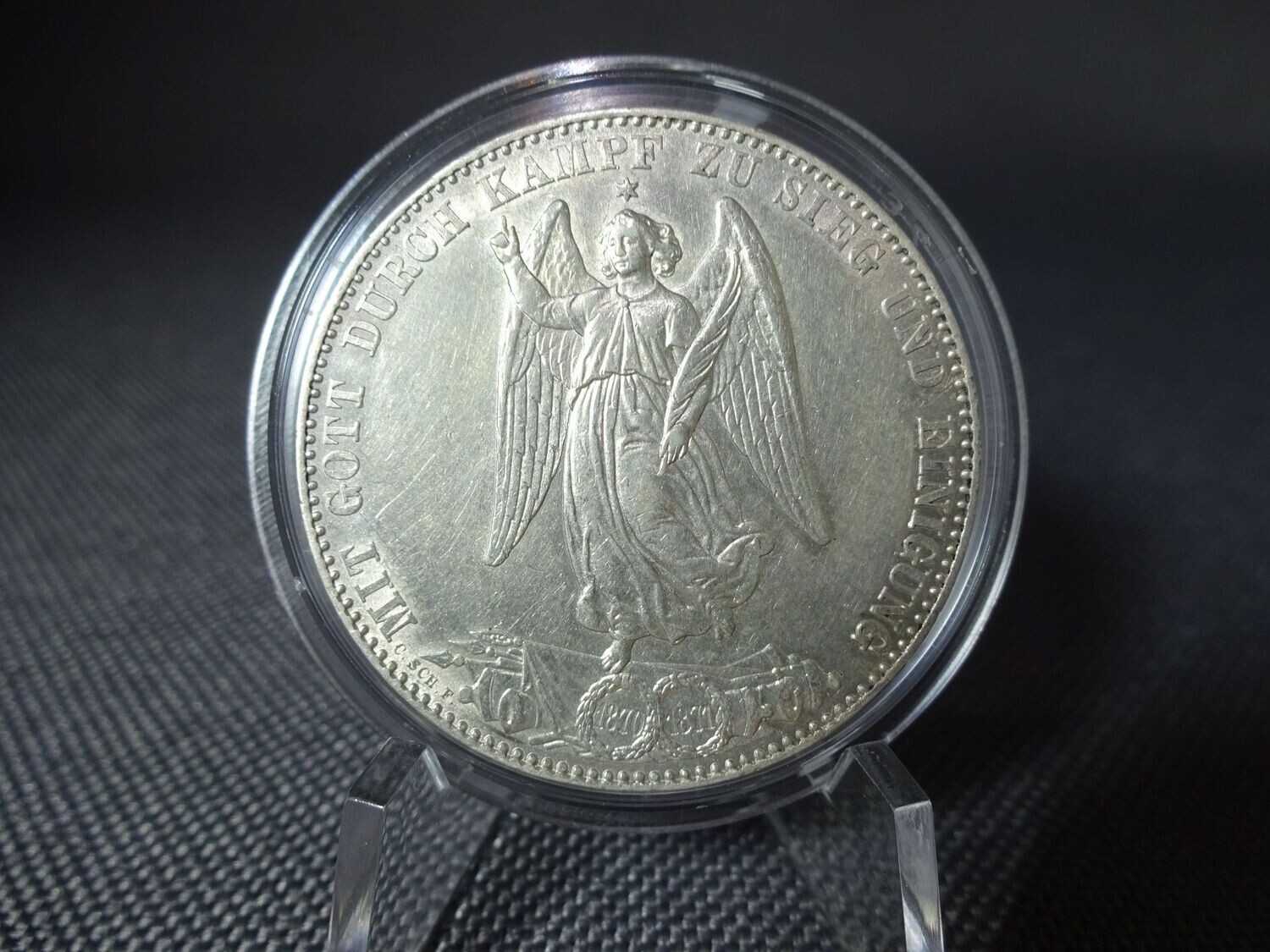 Silbermünze 1871 1 Taler Altdeutschland König Karl Württemberg Siegestaler