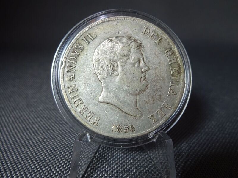 Silbermünze Italien 1856 120 Grana Grani Ferdinand II. König Neapel Sizilien