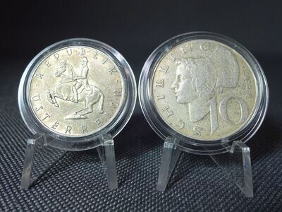 Silbermünzen-Set Österreich 1958 1961 5 10 Schilling Lippizaner Pferd