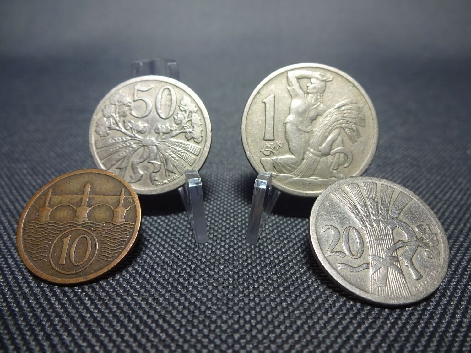 Münzen-Set 1922 - 1928 Tschechoslowakei 10 Heller - 1 Krone