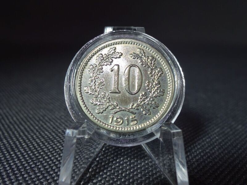 Münze Österreich 1915 10 Heller KuK Versilbert
