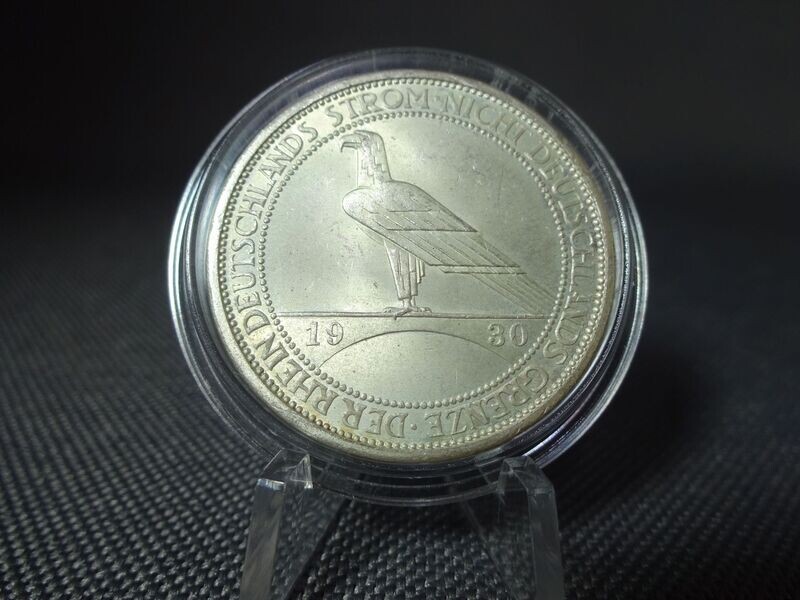 Silbermünze Weimarer Republik 1930 F 3 Reichsmark Adler Rheinlandräumung