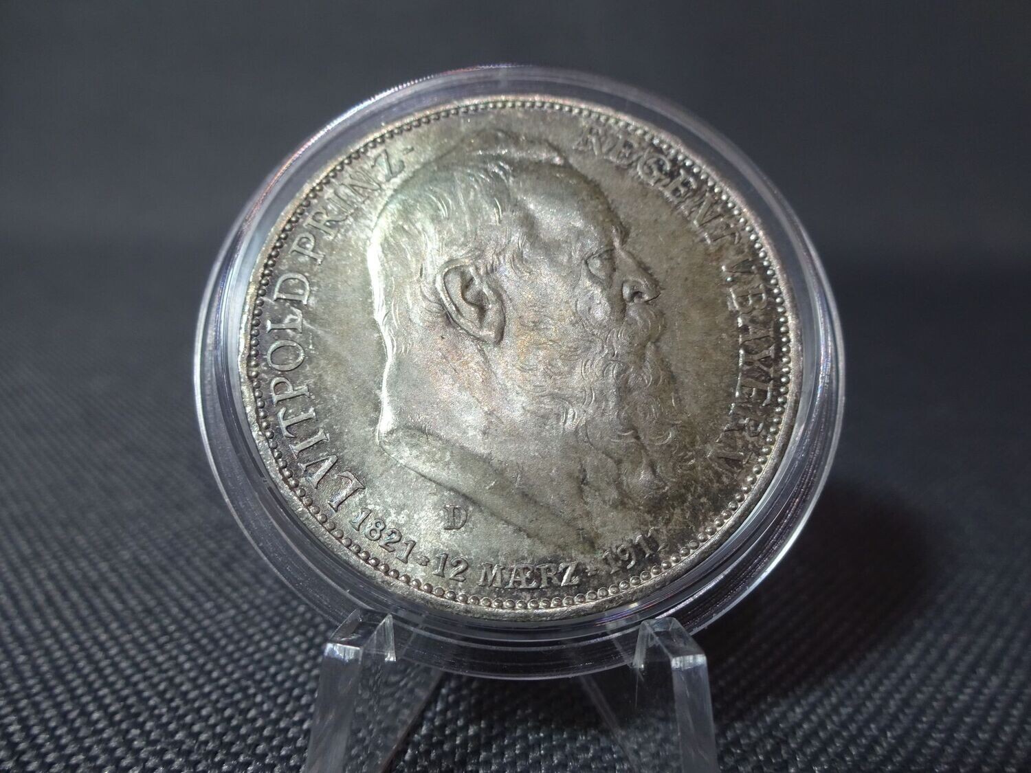 Silbermünze Deutsches Kaiserreich 1911 D 3 Mark 90. Geburtstag Luitpold Prinzregent Bayern (2.) Silbermünze Deutsches Kaiserreich 1911 D 3 Mark 90. Geburtstag Luitpold Prinzregent Bayern (2.)