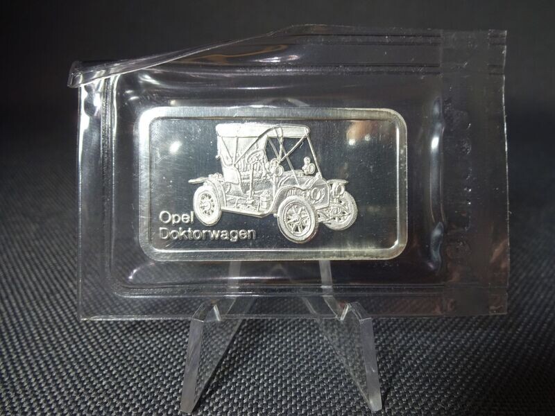 Silberbarren Deutschland Degussa Doktorenwagen Opel Auto 1 Oz Unze Silberbarren Deutschland Degussa Doktorenwagen Opel Auto 1 Oz Unze