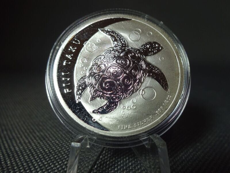 Silbermünze Fidschi Fiji 2013 1 Dollar Schildkröte Taku Turtle 1/2 Oz Unze Silbermünze Fidschi Fiji 2013 1 Dollar Schildkröte Taku Turtle 1/2 Oz Unze