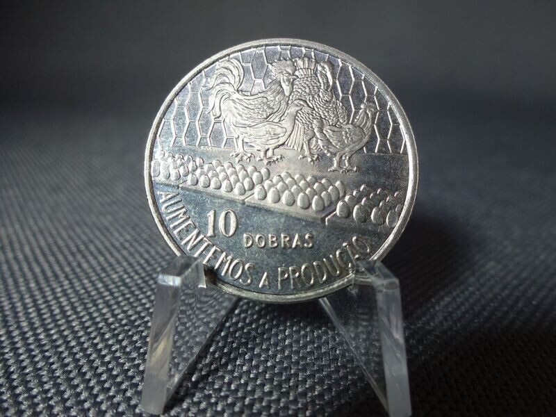 Münze São Tomé und Príncipe 1990 10 Dobra Vögel Eier