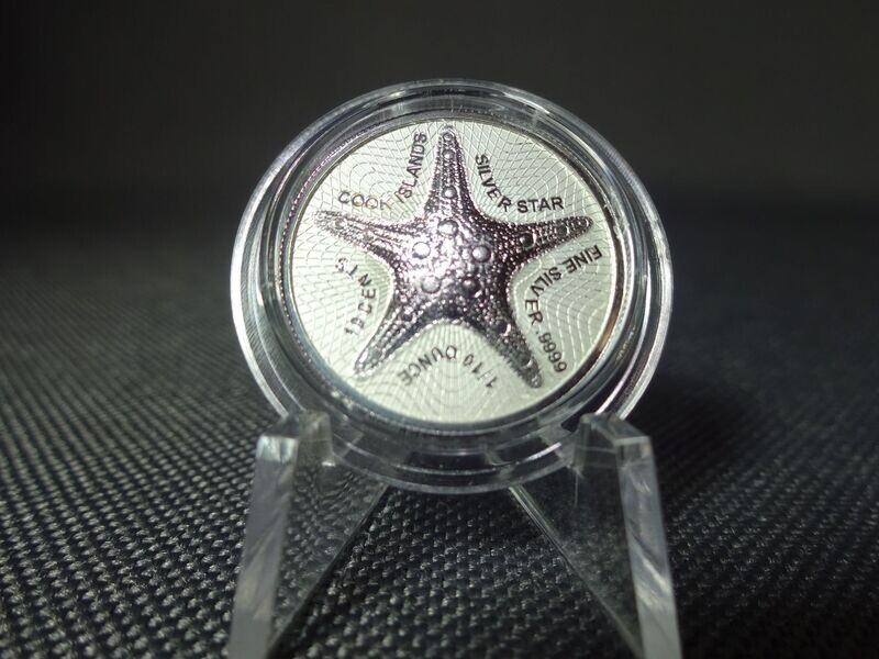 Silbermünze Cook Islands 2021 10 Cents Seestern Silver Star 1/10 Oz Unze Silbermünze Cook Islands 2021 10 Cents Seestern Silver Star 1/10 Oz Unze