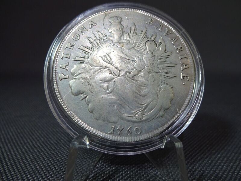 Silbermünze 1760 1 Taler Altdeutschland Bayern Patrona Bavaria König Maximilian III. Joseph Maria Madonnentaler