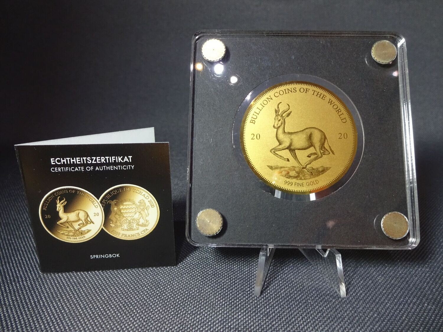 Goldmünze Tschad 2020 5000 Francs Springbok Bullion Coins of the World 1/200 Oz Unze
