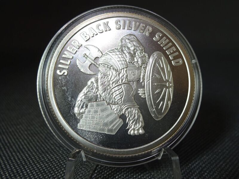Silbermedaille USA 2022 Gorilla Silver Back Shield 1 Oz Unze