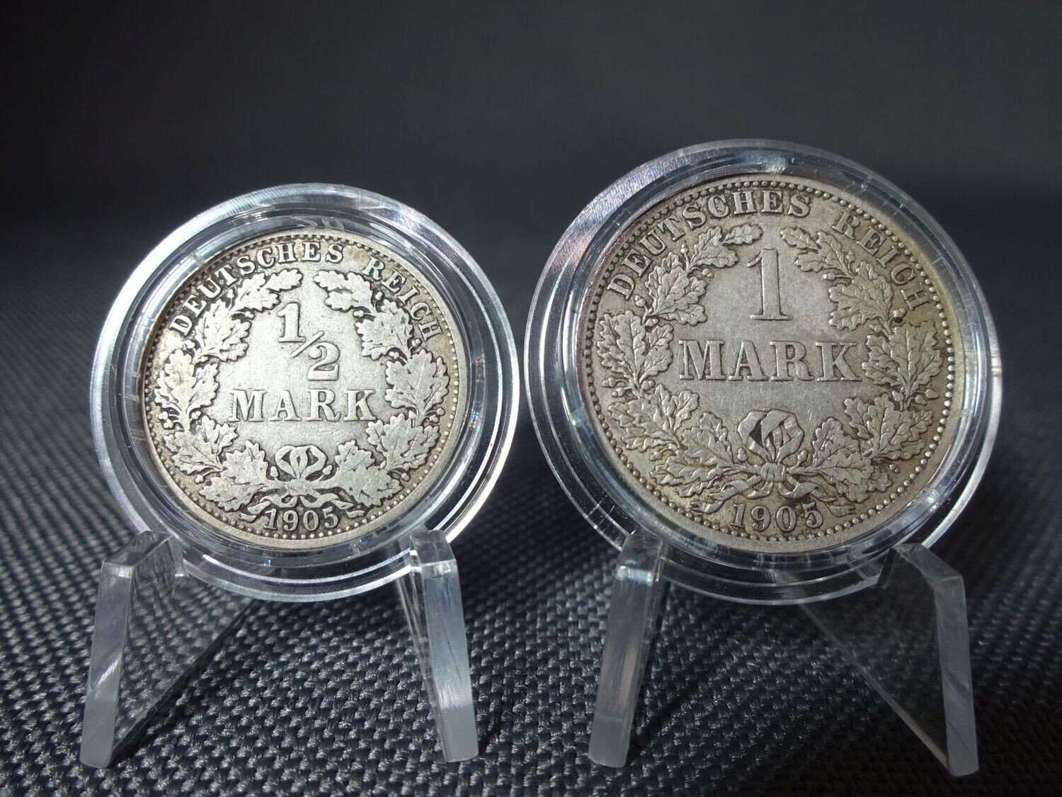 Silbermünzen-Set Deutsches Kaiserreich 1905 A 1/2 & 1 Mark Berlin