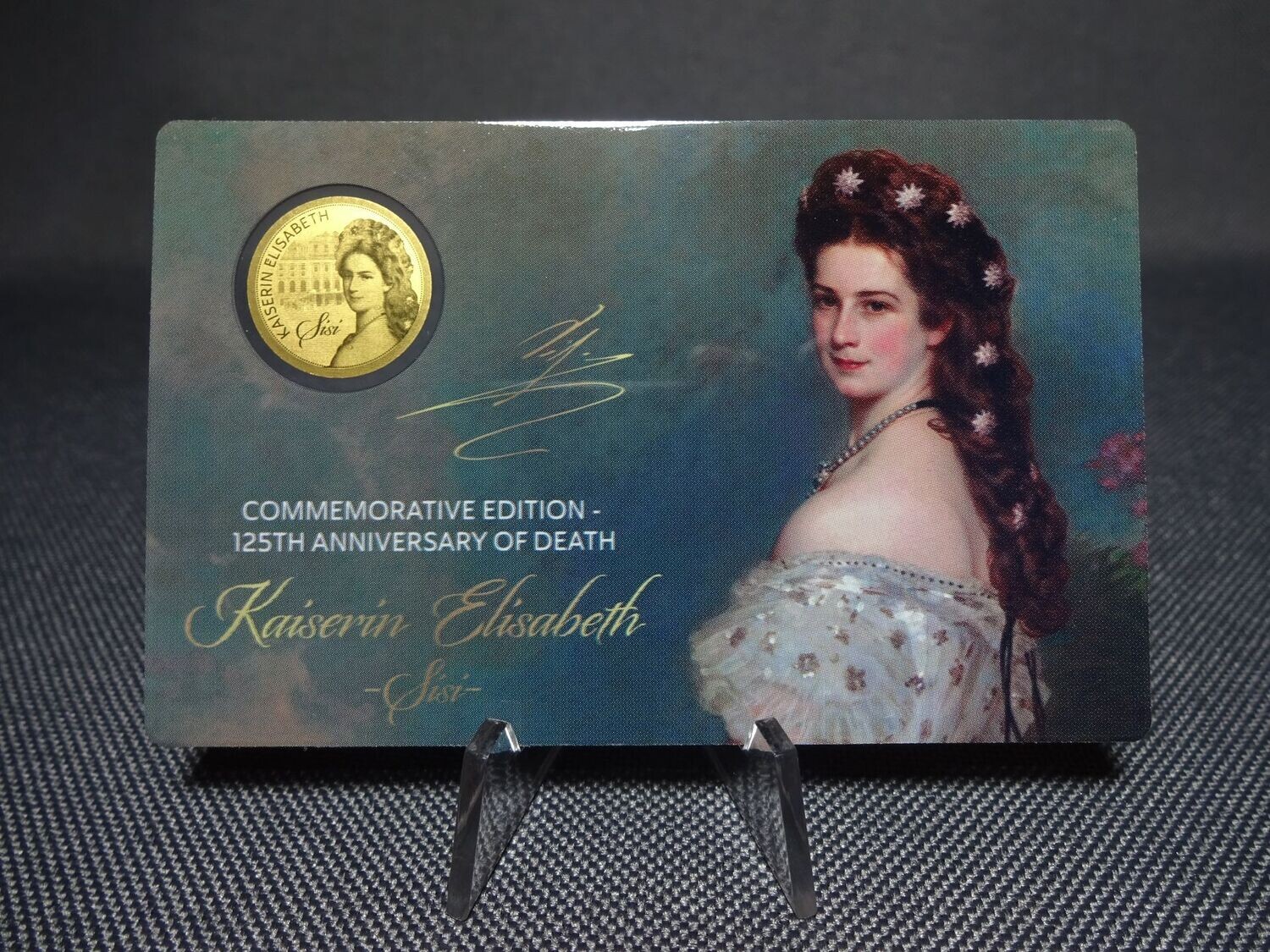 Goldmünze Tschad 2023 3000 Francs 125. Todestag Kaiserin Elisabeth Sisi Österreich Ungarn Goldcard 1/1000 Oz Unze